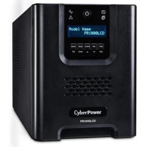 CyberPower PR1000LCD Mini-Tower UPS, UL Rated, Multi-function extendable LCD panel, 8× NEMA 5-15R